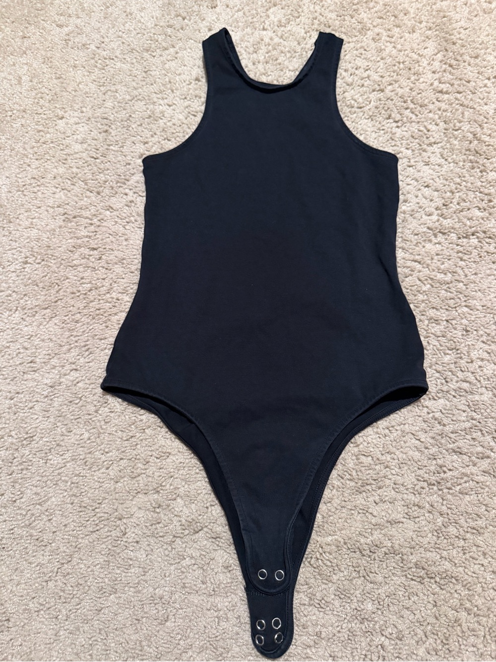 ba&sh Black Backless Snap-Closure Bodysuit